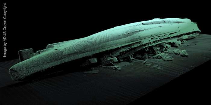 Side Scan Sonar of HMS Royal Oak Wreck